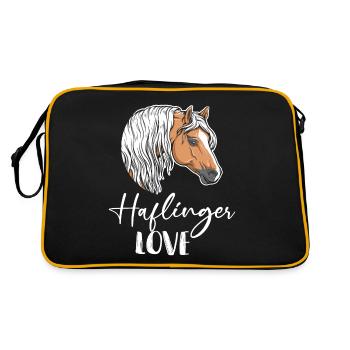 Horse Haflinger Dear Rider Riding Stables - Retro Bag - black/gold - Back