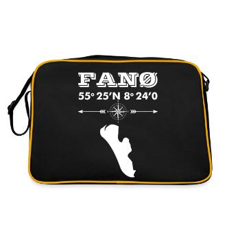 Fanö Coordonnées Danemark Mer du Nord Danois - Sac Retro - noir/or - Dos