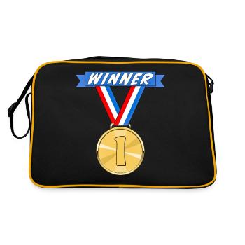 MÉDAILLE WINNER - Sac Retro - noir/or - Dos