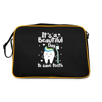 Dentiste Dentiste Dentiste Dentist Dents Cadeau - Sac Retro - noir/or - Dos