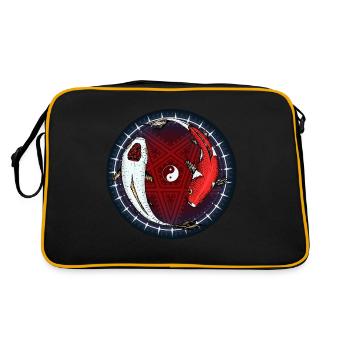 Koi Fisch - Retro Tasche - Schwarz/Gold - Hinten