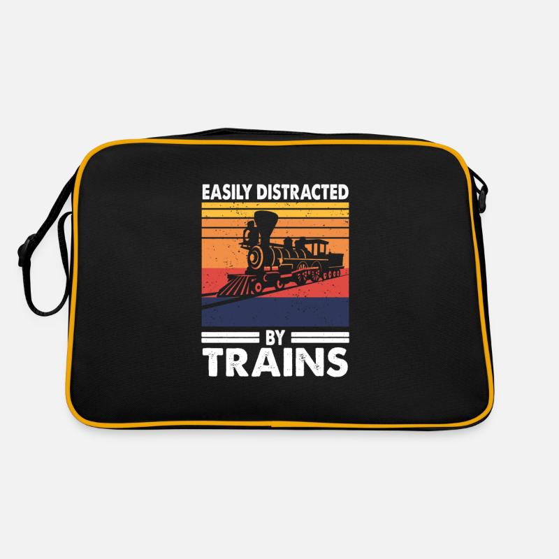 Facilement distrait par les trains trainspotter train fan Sac Retro