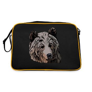 Ours Ours Grizzly ours animal motif impression œuvre d’art - Sac Retro - noir/or - Dos