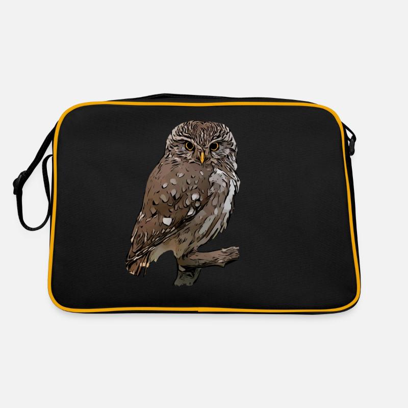 Eulen Eule Vogel Tiermotiv Aufdruck print Retro Tasche