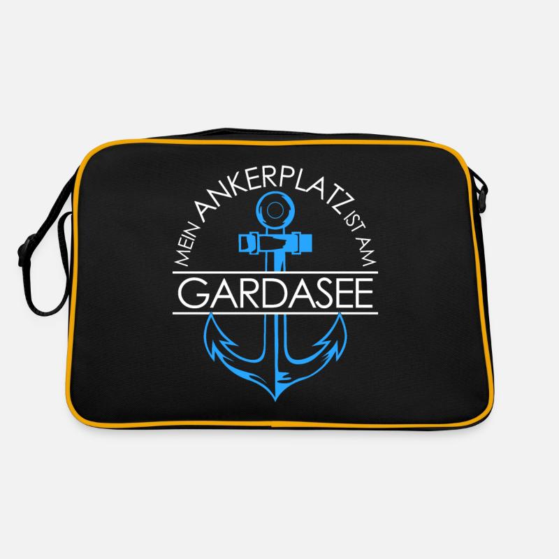 Gardasee - Retro Tasche - Schwarz/Gold