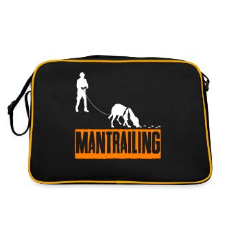 Mantrailing Rettungshund Fährtenhund - Retro Tasche - Schwarz/Gold - Hinten