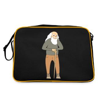 MANN ALT - Retro Tasche - Schwarz/Gold - Hinten
