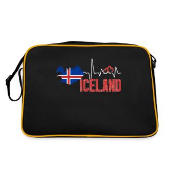Iceland Flag Map Heartbeat for Icelandic Pride - Sac Retro - noir/or - Dos