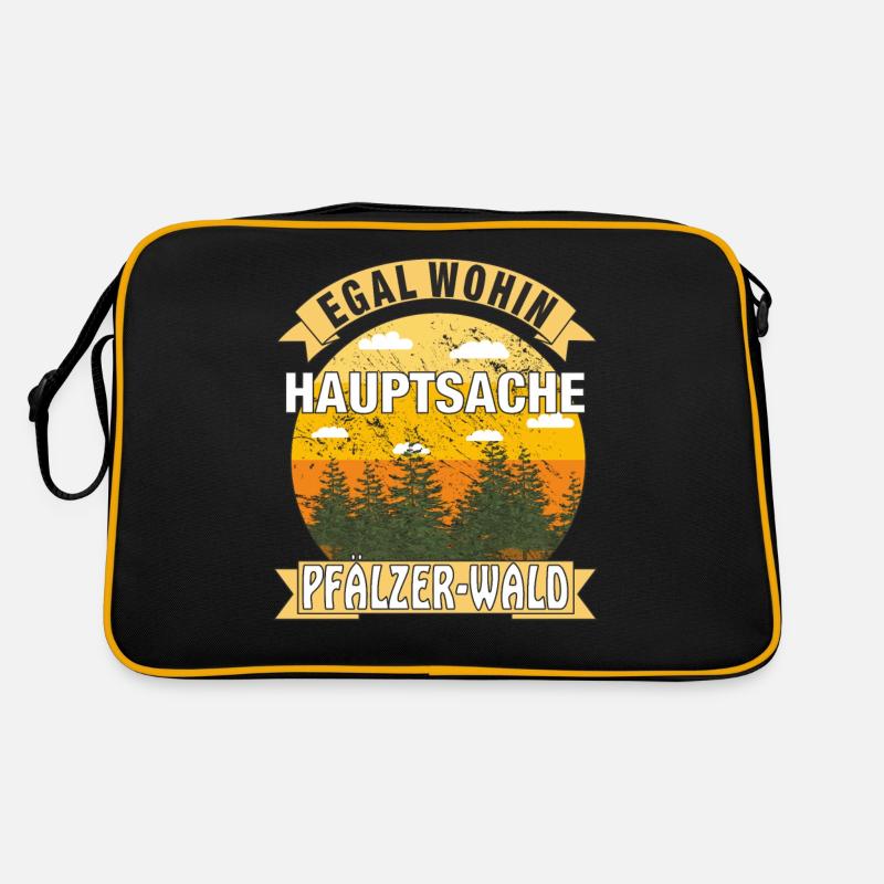 HAUPTSACHE PFÄLZER WALD - Retro Tasche - Schwarz/Gold