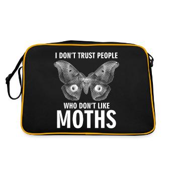 Moth Meme Saying Moth - Retro Bag - black/gold - Back