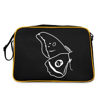 Moth Outline Wing Moth - Retro Bag - black/gold - Back