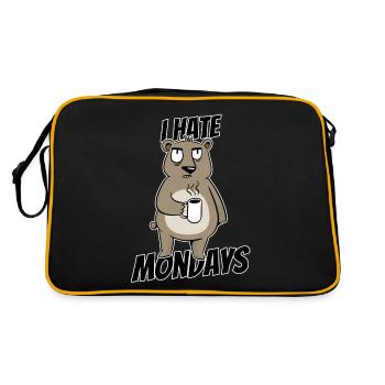 I hate Montage Bear Coffee Drink Brown Bear Fun - Retro Bag - black/gold - Back