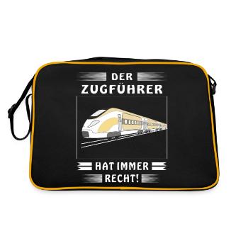 DER ZUGFÜHRER HAT IMMER RECHT - Retro Tasche - Schwarz/Gold - Hinten