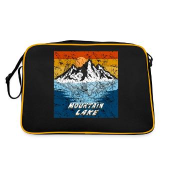 BERG VOIR LAC DE MONTAGNE GRUNGE - Sac Retro - noir/or - Dos