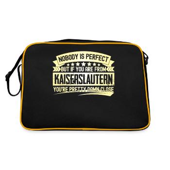 Kaiserslautern perfekter Kaiserslauterer - Retro Tasche - Schwarz/Gold - Hinten