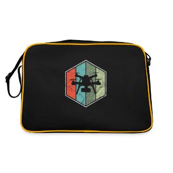 Drohne - Retro Tasche - Schwarz/Gold - Hinten