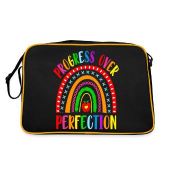 Rainbow Progress Over Perfection Motival - Sac Retro - noir/or - Dos