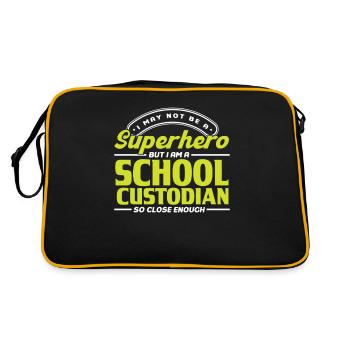 Funny School Custodian Gift Caretaker - Retro Bag - black/gold - Back