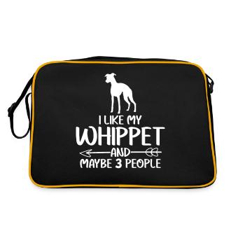 Whippet sort blague chien lévriers - Sac Retro - noir/or - Dos