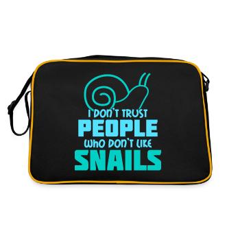 Schnecken Snails Snail Spruch Schnecke - Retro Tasche - Schwarz/Gold - Hinten
