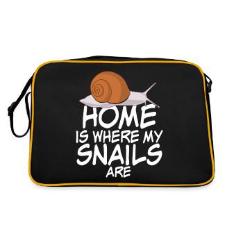 Schnecken Snails Snail Witz Schnecke - Retro Tasche - Schwarz/Gold - Hinten