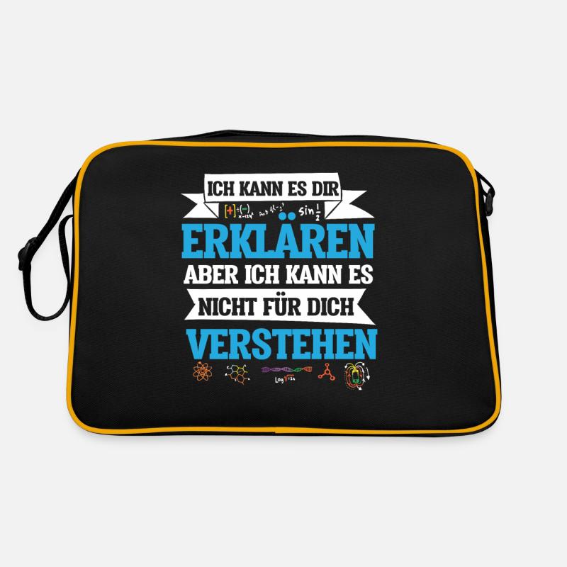 Physik Mathe Lehrerin Geburtstag Weihnachten Idee - Retro Tasche - Schwarz/Gold