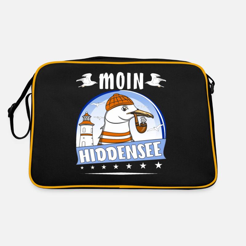 MÖWE MOIN HIDDENSEE - Retro Tasche - Schwarz/Gold