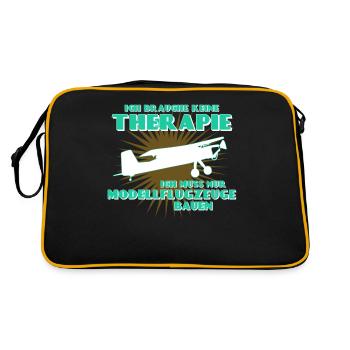 Modellflug Modellflieger Modellflugzeug - Retro Tasche - Schwarz/Gold - Hinten
