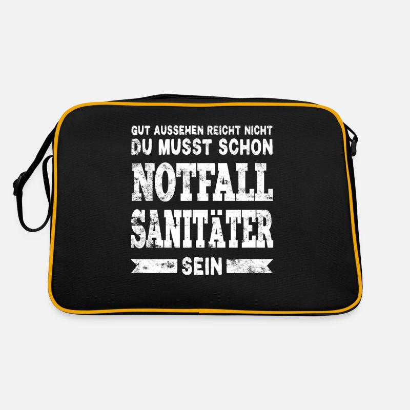 Notfallsanitäter Sanitäter - Retro Tasche - Schwarz/Gold