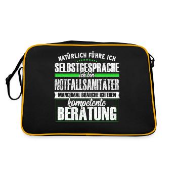 Notfallsanitäter Selbstgespräche - Retro Tasche - Schwarz/Gold - Hinten