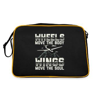 Les ailes déplacent l’âme - Idée cadeau de vol à voile - Sac Retro - noir/or - Dos