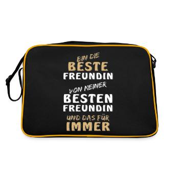 BIN DIE BESTE FREUNDIN VON MEINER BESTEN FREUNDIN - Retro Tasche - Schwarz/Gold - Hinten