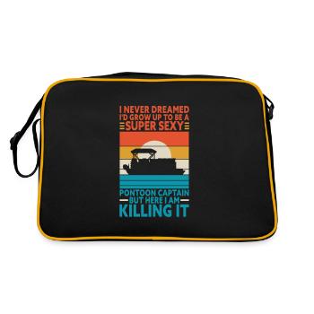 Ponton Capitaine Bateau Lac Ponton Capitaine Cadeau - Sac Retro - noir/or - Dos