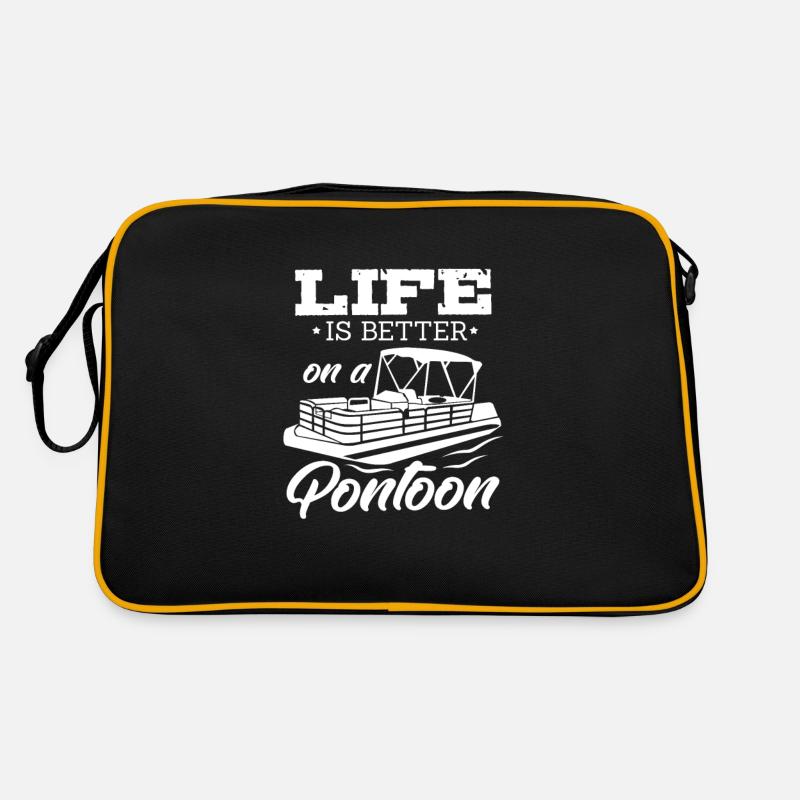 Pontoon Boat Pontoon Lake Boating Gift Retro Bag