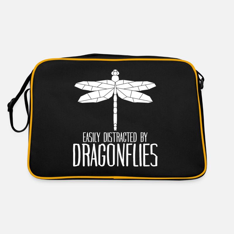 Libellule Libellules Insectes Libellules - Sac Retro - noir/or