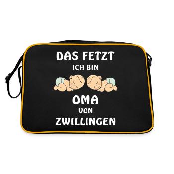 DAS FETZT ICH BIN OMA VON ZWILLINGEN - Retro Tasche - Schwarz/Gold - Hinten