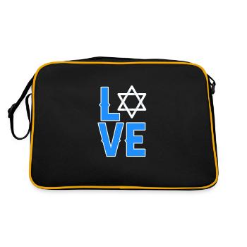 Hanukkah Jüdisch Israel Juden Chanukka Geschenk - Retro Tasche - Schwarz/Gold - Hinten