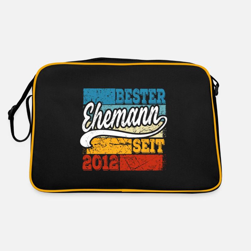 Bester Ehemann seit Jahr 2012 Hochzeitstag Retro Tasche