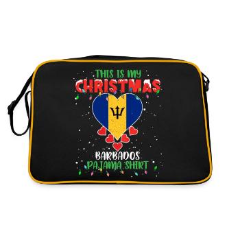 This Is My Christmas Barbados Flag Pajama - Retro Tasche - Schwarz/Gold - Hinten