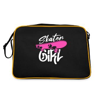 Skater Girl Skateboard Skate Skater Cadeau - Sac Retro - noir/or - Dos