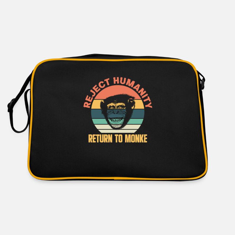 Affe Evolution Menschenaffen Affen Geschenk Retro Tasche
