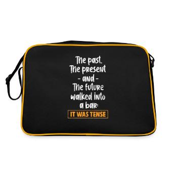 Englisch Lehrer - Retro Tasche - Schwarz/Gold - Hinten