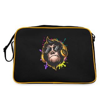 Monkey Music Monkeys Monkey Headphone Cadeau - Sac Retro - noir/or - Dos
