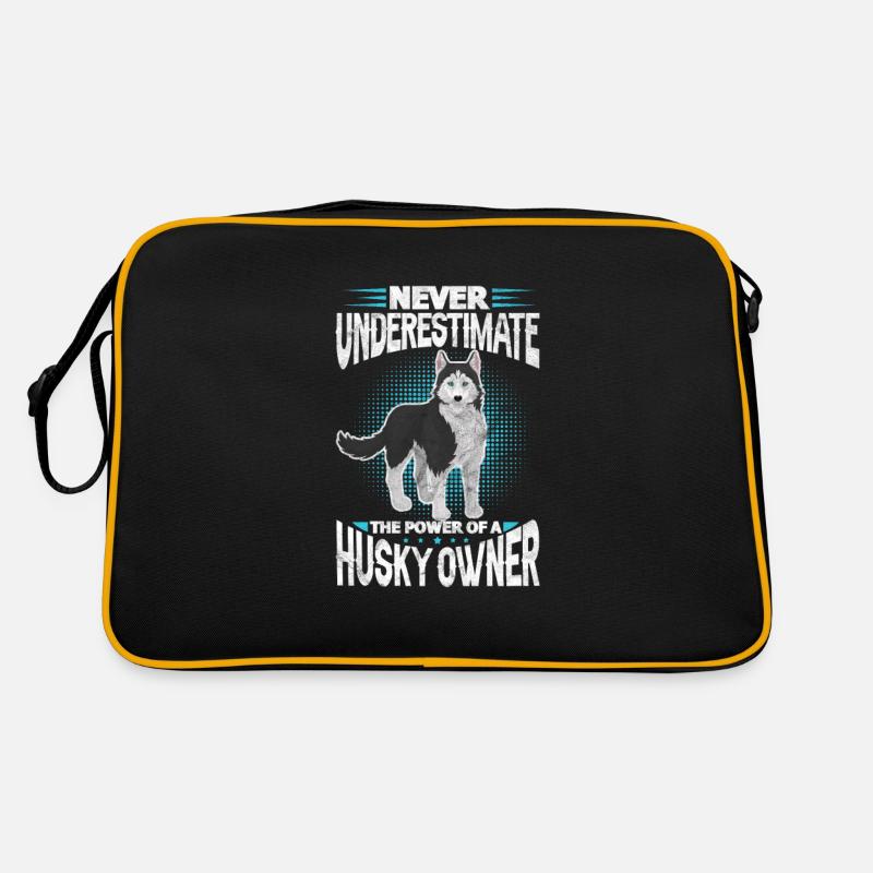 Husky - Retro Tasche - Schwarz/Gold