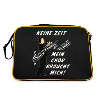 DIRIGENT KEINE ZEIT MEIN CHOR BRAUCHT MICH - Retro Tasche - Schwarz/Gold - Hinten