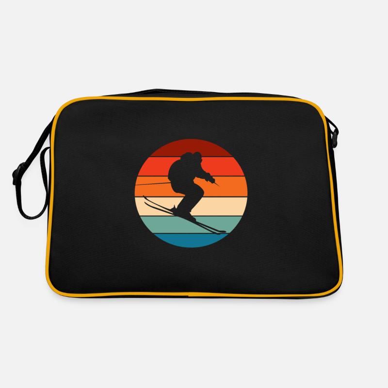 Ski - Retro Tasche - Schwarz/Gold
