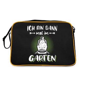 Gartenbahn Gartenbahner Eisenbahn Spur G - Retro Tasche - Schwarz/Gold - Hinten