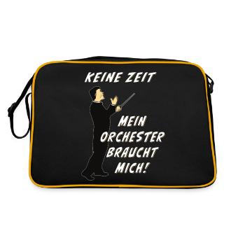 DIRIGENT KEINE ZEIT MEIN ORCHESTER BRAUCHT MICH - Retro Tasche - Schwarz/Gold - Hinten