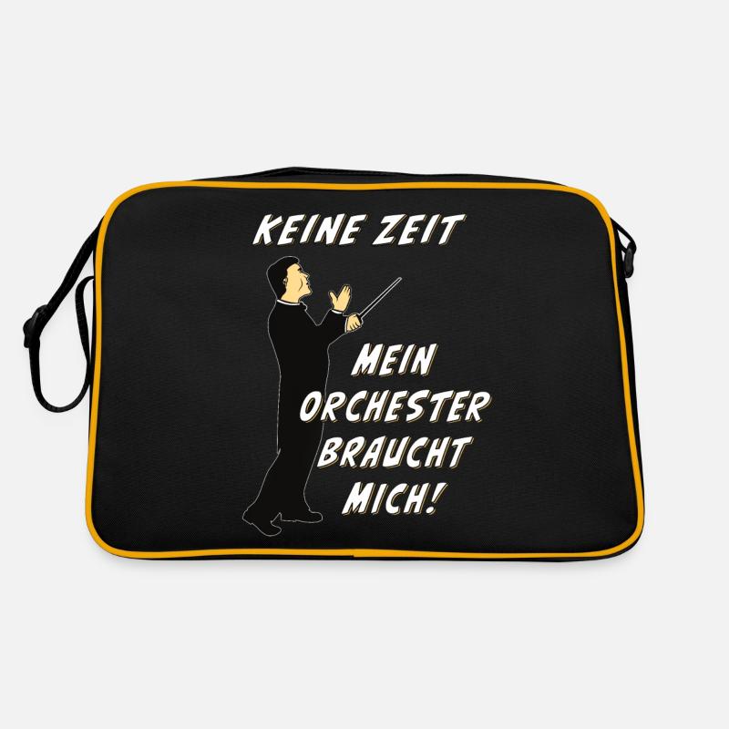 DIRIGENT KEINE ZEIT MEIN ORCHESTER BRAUCHT MICH - Retro Tasche - Schwarz/Gold