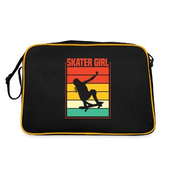 Skater Girl Skateboard Skate Skater Cadeau - Sac Retro - noir/or - Dos